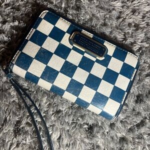 Checkered Blue and White Wallet
